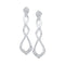 10kt White Gold Women's Round Diamond Cascading Teardrop Dangle Earrings 1-10 Cttw - FREE Shipping (USA/CAN)-Gold & Diamond Earrings-JadeMoghul Inc.