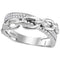 10kt White Gold Women's Round Diamond Chain Link Crossover Band Ring 1/5 Cttw - FREE Shipping (US/CAN)-Gold & Diamond Bands-5-JadeMoghul Inc.