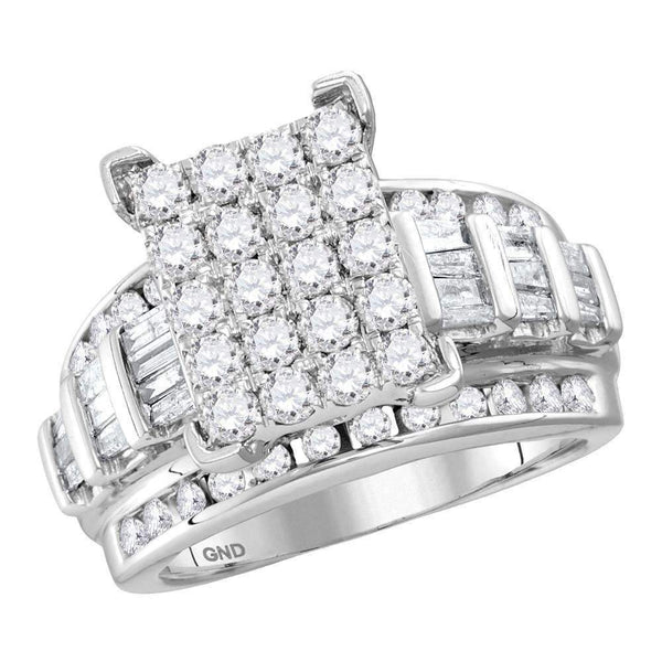 10kt White Gold Women's Round Diamond Cindy's Dream Cluster Bridal Wedding Engagement Ring 3.00 Cttw - FREE Shipping (US/CAN)-Gold & Diamond Engagement & Anniversary Rings-JadeMoghul Inc.