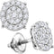 10kt White Gold Women's Round Diamond Cindy's Dream Cluster Earrings 1-2 Cttw - FREE Shipping (USA/CAN)-Gold & Diamond Earrings-JadeMoghul Inc.