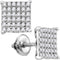 10kt White Gold Women's Round Diamond Cindy's Dream Square Cluster Stud Earrings 1.00 Cttw - FREE Shipping (USA/CAN)-Gold & Diamond Earrings-JadeMoghul Inc.