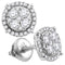 10kt White Gold Women's Round Diamond Circle Cluster Earrings 3-4 Cttw - FREE Shipping (US/CAN)-Gold & Diamond Earrings-JadeMoghul Inc.