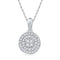 10kt White Gold Women's Round Diamond Circle Cluster Pendant 1-4 Cttw - FREE Shipping (US/CAN)-Gold & Diamond Pendants & Necklaces-JadeMoghul Inc.