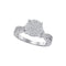 10kt White Gold Women's Round Diamond Circle Cluster Ring 1-4 Cttw - FREE Shipping (US/CAN)-Gold & Diamond Cluster Rings-JadeMoghul Inc.