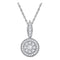 10kt White Gold Women's Round Diamond Circle Frame Flower Cluster Pendant 1-3 Cttw - FREE Shipping (US/CAN)-Gold & Diamond Pendants & Necklaces-JadeMoghul Inc.