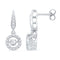 10kt White Gold Women's Round Diamond Circle Frame Moving Twinkle Solitaire Dangle Earrings 5-8 Cttw - FREE Shipping (USA/CAN)-Gold & Diamond Earrings-JadeMoghul Inc.