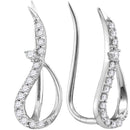 10kt White Gold Women's Round Diamond Climber Earrings 1-5 Cttw - FREE Shipping (US/CAN)-Gold & Diamond Earrings-JadeMoghul Inc.