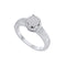 10kt White Gold Women's Round Diamond Cluster Bridal Wedding Engagement Ring 1-4 Cttw - FREE Shipping (USA/CAN)-Gold & Diamond Engagement & Anniversary Rings-JadeMoghul Inc.