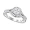 10kt White Gold Women's Round Diamond Cluster Bridal Wedding Engagement Ring 1.00 Cttw - FREE Shipping (US/CAN)-Wedding Jewelry-5-JadeMoghul Inc.