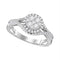 10kt White Gold Womens Round Diamond Cluster Bridal Wedding Engagement Ring 1.00 Cttw-Gold & Diamond Engagement & Anniversary Rings-5.5-JadeMoghul Inc.
