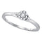 10kt White Gold Women's Round Diamond Cluster Bridal Wedding Engagement Ring 1/8 Cttw - FREE Shipping (US/CAN)-Wedding Jewelry-5-JadeMoghul Inc.