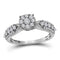10kt White Gold Womens Round Diamond Cluster Bridal Wedding Engagement Ring 5-8 Cttw-Gold & Diamond Engagement & Anniversary Rings-JadeMoghul Inc.