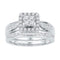 10kt White Gold Women's Round Diamond Cluster Bridal Wedding Engagement Ring Band Set 1/2 Cttw - FREE Shipping (US/CAN)-Wedding Jewelry-5-JadeMoghul Inc.