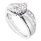 10kt White Gold Women's Round Diamond Cluster Bridal Wedding Engagement Ring Band Set 3/8 Cttw - FREE Shipping (US/CAN)-Gold & Diamond Wedding Ring Sets-5-JadeMoghul Inc.