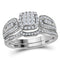 10kt White Gold Women's Round Diamond Cluster Bridal Wedding Engagement Ring Band Set 3/8 Cttw - FREE Shipping (US/CAN)-Wedding Jewelry-6-JadeMoghul Inc.