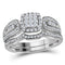 10kt White Gold Women's Round Diamond Cluster Bridal Wedding Engagement Ring Band Set 3/8 Cttw - FREE Shipping (US/CAN)-Wedding Jewelry-6-JadeMoghul Inc.