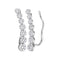 10kt White Gold Women's Round Diamond Cluster Climber Earrings 1-2 Cttw - FREE Shipping (USA/CAN)-Gold & Diamond Earrings-JadeMoghul Inc.