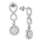 10kt White Gold Women's Round Diamond Cluster Dangle Infinity Earrings 1-1-3 Cttw - FREE Shipping (US/CAN)-Gold & Diamond Earrings-JadeMoghul Inc.