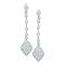 10kt White Gold Women's Round Diamond Cluster Drop Dangle Earrings 1-4 Cttw - FREE Shipping (US/CAN)-Gold & Diamond Earrings-JadeMoghul Inc.
