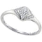10kt White Gold Women's Round Diamond Cluster Fashion Ring 1/10 Cttw - FREE Shipping (US/CAN)-Rings And Bands-5.5-JadeMoghul Inc.