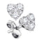 10kt White Gold Women's Round Diamond Cluster Heart Screwback Earrings 1-2 Cttw - FREE Shipping (US/CAN)-Gold & Diamond Earrings-JadeMoghul Inc.