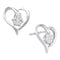 10kt White Gold Women's Round Diamond Cluster Heart Screwback Earrings 1-6 Cttw - FREE Shipping (US/CAN)-Gold & Diamond Earrings-JadeMoghul Inc.