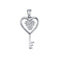 10kt White Gold Women's Round Diamond Cluster Key Heart Pendant 1-12 Cttw - FREE Shipping (US/CAN)-Gold & Diamond Pendants & Necklaces-JadeMoghul Inc.