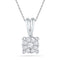 10kt White Gold Women's Round Diamond Cluster Pendant 1-10 Cttw - FREE Shipping (US/CAN)-Gold & Diamond Pendants & Necklaces-JadeMoghul Inc.