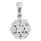 10kt White Gold Women's Round Diamond Cluster Pendant 1-20 Cttw - FREE Shipping (US/CAN)-Gold & Diamond Pendants & Necklaces-JadeMoghul Inc.