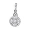 10kt White Gold Women's Round Diamond Cluster Pendant 1-5 Cttw - FREE Shipping (US/CAN)-Gold & Diamond Pendants & Necklaces-JadeMoghul Inc.