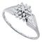 10kt White Gold Women's Round Diamond Cluster Ring 1/10 Cttw - FREE Shipping (US/CAN)-Gold & Diamond Cluster Rings-6.5-JadeMoghul Inc.