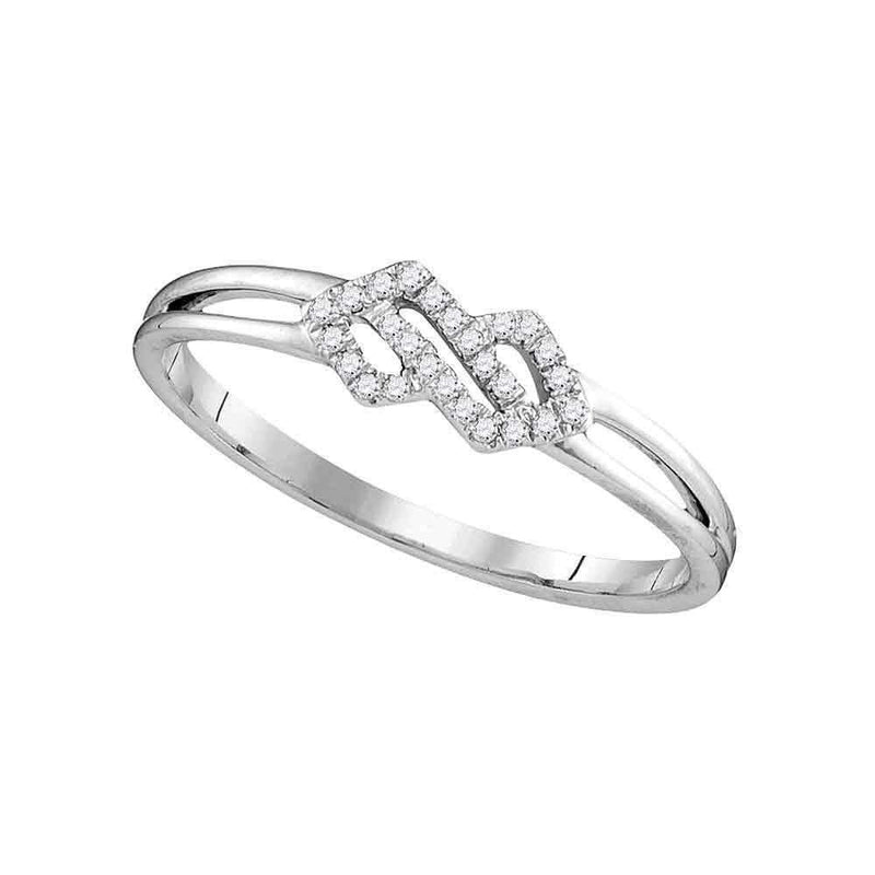 10kt White Gold Women's Round Diamond Cluster Ring 1/12 Cttw - FREE Shipping (US/CAN)-Gold & Diamond Fashion Rings-5-JadeMoghul Inc.