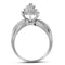 10kt White Gold Women's Round Diamond Cluster Ring 1/2 Cttw - FREE Shipping (US/CAN)-Gold & Diamond Cluster Rings-5-JadeMoghul Inc.