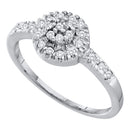 10kt White Gold Women's Round Diamond Cluster Ring 1/5 Cttw - FREE Shipping (US/CAN)-Gold & Diamond Cluster Rings-5-JadeMoghul Inc.