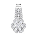 10kt White Gold Women's Round Diamond Cluster Slider Pendant 1-2 Cttw - FREE Shipping (US/CAN)-Gold & Diamond Pendants & Necklaces-JadeMoghul Inc.