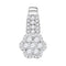 10kt White Gold Women's Round Diamond Cluster Slider Pendant 1-2 Cttw - FREE Shipping (US/CAN)-Gold & Diamond Pendants & Necklaces-JadeMoghul Inc.