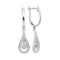 10kt White Gold Women's Round Diamond Cluster Teardrop Dangle Earrings 1-5 Cttw - FREE Shipping (USA/CAN)-Gold & Diamond Earrings-JadeMoghul Inc.