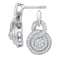 10kt White Gold Women's Round Diamond Concentric Circle Cluster Earrings 1-2 Cttw - FREE Shipping (US/CAN)-Gold & Diamond Earrings-JadeMoghul Inc.