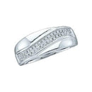 10kt White Gold Women's Round Diamond Contour Row Band Ring 1/6 Cttw - FREE Shipping (US/CAN)-Rings And Bands-5-JadeMoghul Inc.