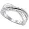 10kt White Gold Women's Round Diamond Crossover Band Ring 1-5 Cttw - FREE Shipping (US/CAN)-Gold & Diamond Bands-JadeMoghul Inc.