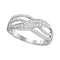 10kt White Gold Women's Round Diamond Crossover Band Ring 1/3 Cttw - FREE Shipping (US/CAN)-Gold & Diamond Bands-5-JadeMoghul Inc.