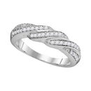 10kt White Gold Women's Round Diamond Crossover Band Ring 1/4 Cttw - FREE Shipping (US/CAN)-Gold & Diamond Bands-8-JadeMoghul Inc.