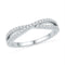 10kt White Gold Womens Round Diamond Crossover Band Ring 1/4 Cttw-Gold & Diamond Bands-7-JadeMoghul Inc.