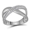 10kt White Gold Women's Round Diamond Crossover Band Ring 3/8 Cttw - FREE Shipping (US/CAN)-Gold & Diamond Bands-5-JadeMoghul Inc.