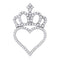 10kt White Gold Women's Round Diamond Crown Heart Pendant 1-3 Cttw - FREE Shipping (US/CAN)-Gold & Diamond Pendants & Necklaces-JadeMoghul Inc.