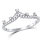 10kt White Gold Womens Round Diamond Crown Tiara Fashion Band Ring 1/5 Cttw-Gold & Diamond Fashion Rings-7.5-JadeMoghul Inc.
