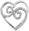 10kt White Gold Women's Round Diamond Curled Heart Pendant 1-20 Cttw - FREE Shipping (US/CAN)-Gold & Diamond Pendants & Necklaces-JadeMoghul Inc.