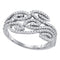 10kt White Gold Women's Round Diamond Curled Strand Band Ring 1-2 Cttw - FREE Shipping (US/CAN)-Gold & Diamond Bands-JadeMoghul Inc.