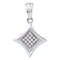 10kt White Gold Women's Round Diamond Diagonal Kite Square Cluster Pendant 1-20 Cttw - FREE Shipping (US/CAN)-Gold & Diamond Pendants & Necklaces-JadeMoghul Inc.