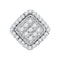 10kt White Gold Women's Round Diamond Diagonal Square Frame Cluster Pendant 1-4 Cttw - FREE Shipping (US/CAN)-Gold & Diamond Pendants & Necklaces-JadeMoghul Inc.